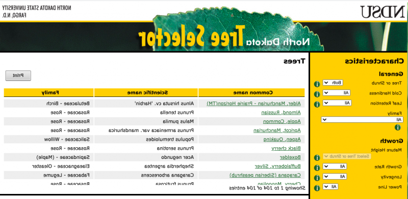 Tree Selector Page Preview