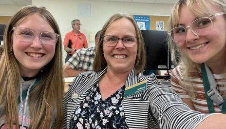 three women taking a selfie